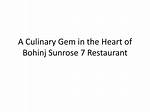 A Culinary Gem in the Heart of New York City