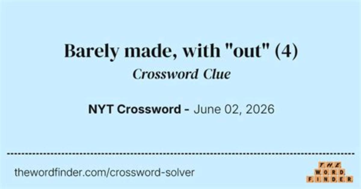 Barely Made It!' Crossword Clue and Answer |