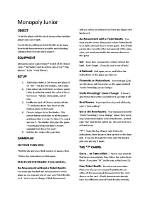 Monopoly Junior (Rules and Gameplay Instructions)