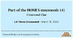 With 3-Down, Homes Is a Mnemonic for Them Crossword Clue Nyt